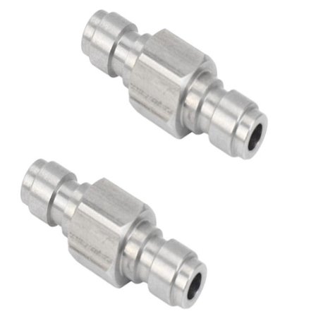 2 st Air Pcp Båda Ändarna Hane Snabbkoppling Adaptor Rostfritt Stål Dubbel Hane Fyllnippel
