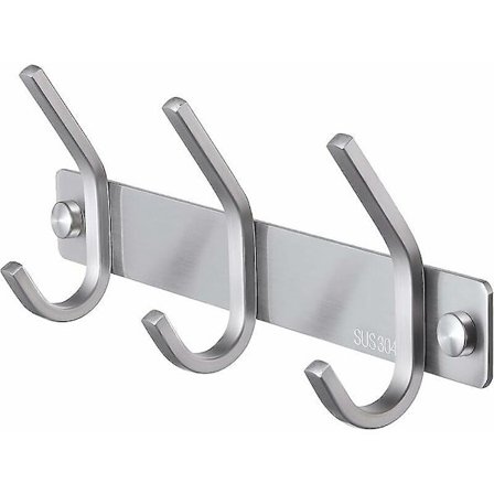 Badeværelses Knagerække Væghængt Badeværelses Knagerække med 3 Kroge Børstet SUS 304 Rustfrit Stål, 20cm