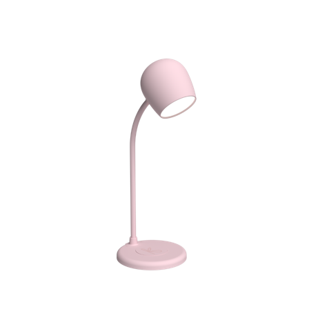 Kreafunk Ellie - Lampe med Bluetooth-Højtaler, Dusty Rose, Opladningsbase, Indbygget Mikrofon Høretelefoner