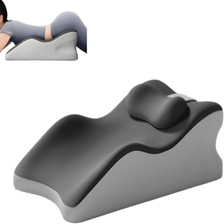 Kilformad läskudde, ergonomisk ryggkudde, ländryggsstöd, avslappningskudde för att sitta eller läsa i sängen, grå