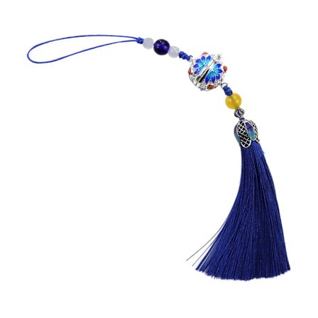 Cloisonne Anheng Nøkkelring Smykker Hul Blomst Anheng Tau Nøkkelring Blå Aromaterapi Nøkkelring Smykker Ornament