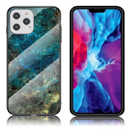 Fantasy Marmor iPhone 12 Pro / iPhone 12 skal - Smaragd