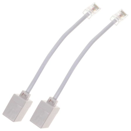 2 stk. RJ11 til RJ45 Adapter Telefon til Ethernet Adapter Telefon til Ethernet Kabel