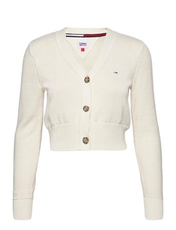 Tjw Fitted Spring Cardigan Strikkegenser Cardigan Creme Tommy Jeans