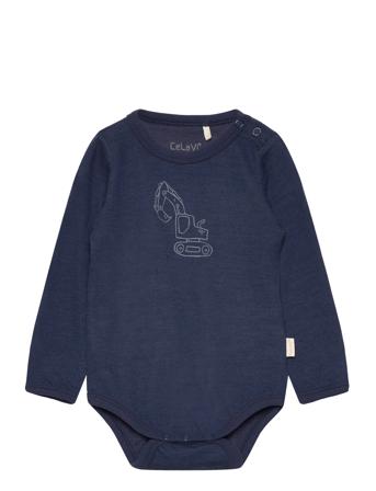 Body Ls, Solid W. Print CeLaVi Navy