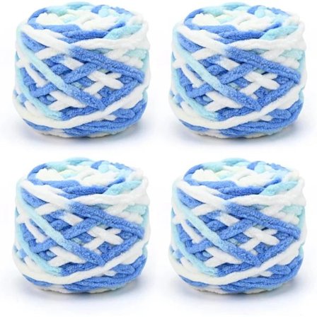 Garn 4 x 100g Flerfärgat Garn för Virkning, Mjukt Tjockt Garn, Gradient