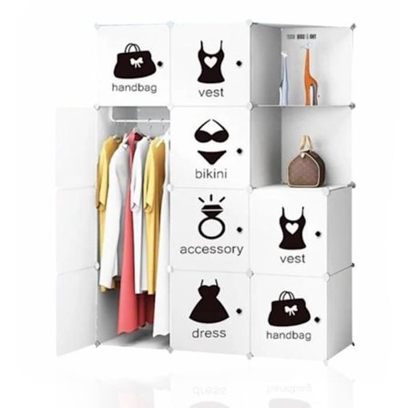 Sovrumsskåp - TECH DISCOUNT - Modulerbar - Plast - Vit