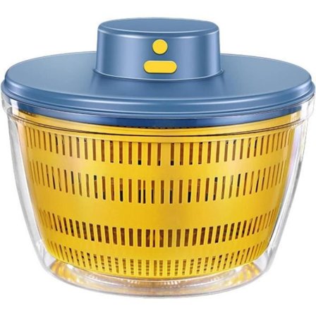 Elektrisk salatslynge, genopladelig, automatisk, stor kapacitet, salattørrende si, blå [640]