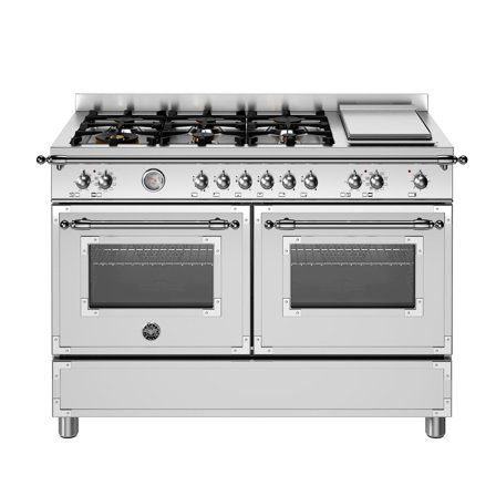 Bertazzoni Bertazzoni HER126G2EXT Heritage gasskomfyr 120 cm med dobbelovn og 6 brennere, rustfritt stål