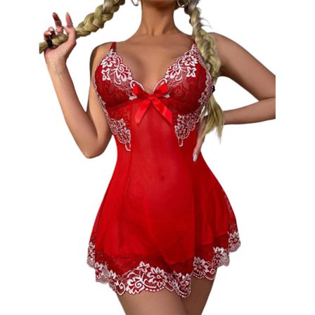 Kvinnors jul sexiga underkläder Sling Suspender ini Klänning