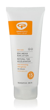 Green People Sun Lotion SPF 15 with Suntan Accelerator 200 ml, Skincare, Solcreme, Solcreme Til Ansigtet