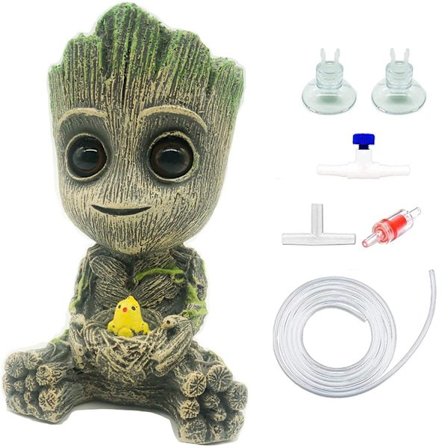 Akvarie Groot Luftbobler Sten Dekorationer - med 2m Standard T