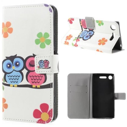 Plånboksfodral Sony Xperia XZ1 – Ugglor & Blommor