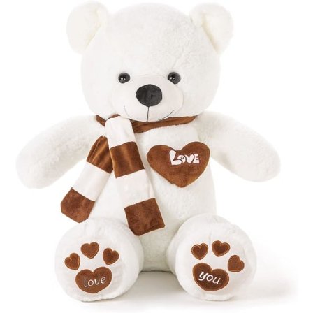 Jättisuuri pehmonalle Suloinen pehmeä täytetty nalle Iso eläin pehmolelu Parhaat lahjat jouluun Ystävänpäivä Syntymäpäiväjuhlat (FMY) Valkoinen