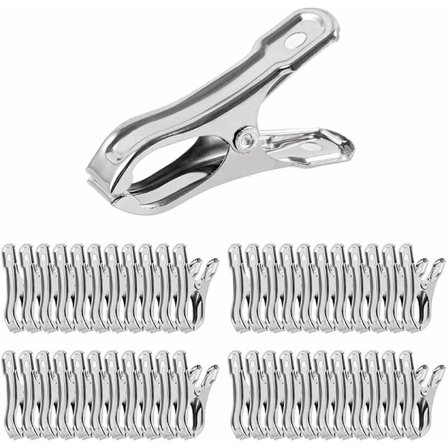 100 stk. Tøjclips Haveclips, Rustfrit Stål Drivhusclips, Netclips, Stærkt Greb