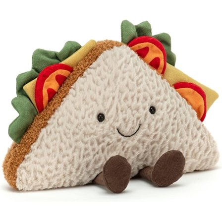 Jellycat Amuseables Sandwich Kosedyr, 25 cm | Matplysj | Morsom Gaveidé
