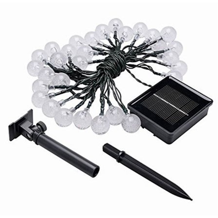Aurinkokennokristallipallovalosarjat puutarhaan, pihalle, perhelomalle, juhliin, häihin, monivärinen 9,5 m 50 LED