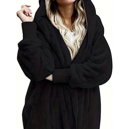 Dametøj Vinter Langærmet Hættejakke Frakke Yderbeklædning