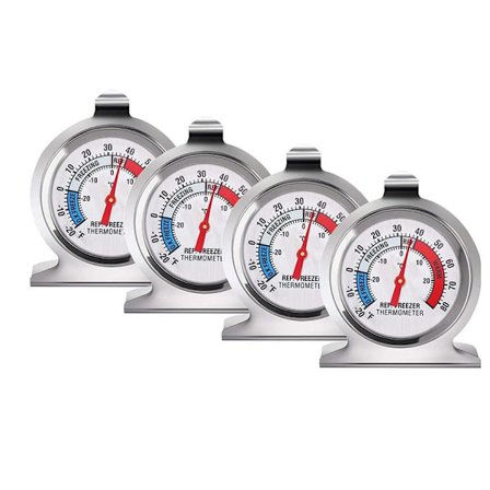 4 Pakke Køleskab Fryser Termometer Stor Skive Termometer