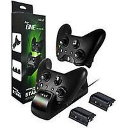 Lader med 2 Oppladbare Batterier for Xbox One/Xbox Series X/S Kontrollere, Ladestasjon med 2 x 1300 mAh Oppladbare Batterier (xb