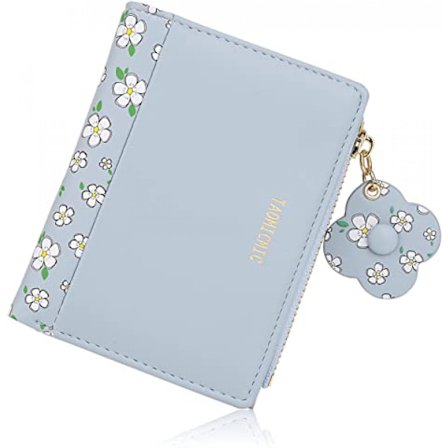 Plånbok för kvinnor Blommig Liten Vegansk Läder Korthållare Organizer Flickor Blomster Myntväska, Blommig A916-798
