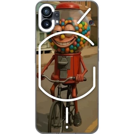 Kompatibelt Mobildeksel til Nothing Phone (1) Italian Brainrot godismaskin – Tuggummimaskin cyklar i retrostil