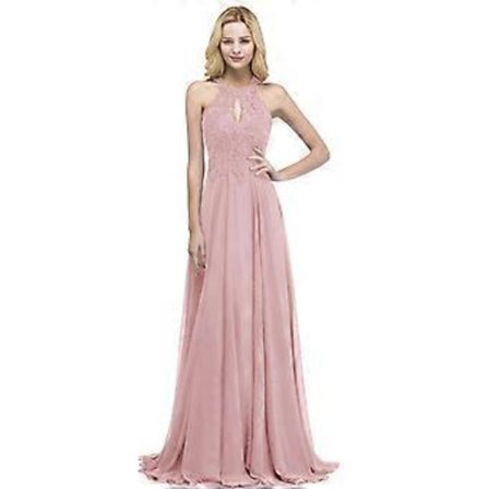 Elegante Aftenkjoler til Kvinder Halter Sexet Indsats Perler Perlebesat Maxi Galla Kjole Bryllupsgæst Fest Robe