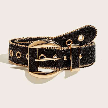 Damebælte Rhinstensbælte Pige dekorative jeans Bredt bælte