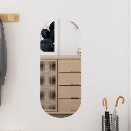 vidaXL Väggspegel 25x60 cm glas oval