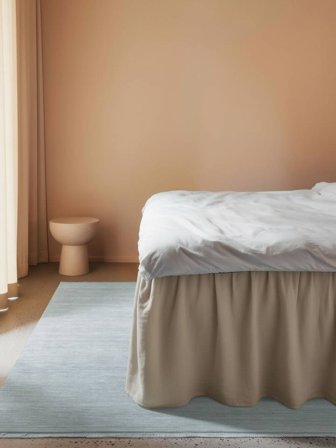 Handloom Fringes 250X300 Grand Bleu Poudré Tapis De Laine