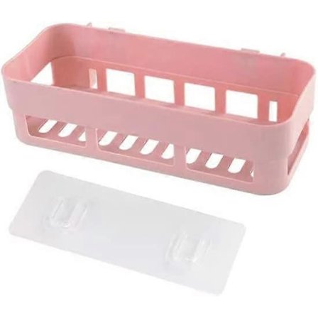 Lettinstallert hylle for veggmontering, spikerfri, hjørne, dusj, bad, kjøkken, oppbevaring, holder, rack