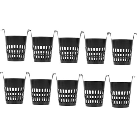 10 stk. Krogplante Kurv Hydroponisk Planter Gelænder Plantevækst Kurv Pp Spand Kurv Sort Selvudsprøjtning