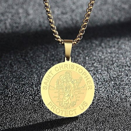 Sankt Georg Hängehalsband för Män Kvinnor Krigare St Georg S Draken Totem Medaljong Charm Halskedja Amulet Smycken-WELLNGS