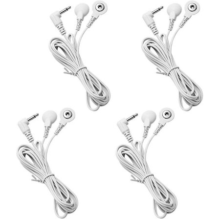 4 Stk. Udskiftnings TENS Ledningskabler 2,5 mm Stik til 3,5 mm Snap Udskiftningskabel Ledningskabler til TENS Muskel Nerve Stimulatorer