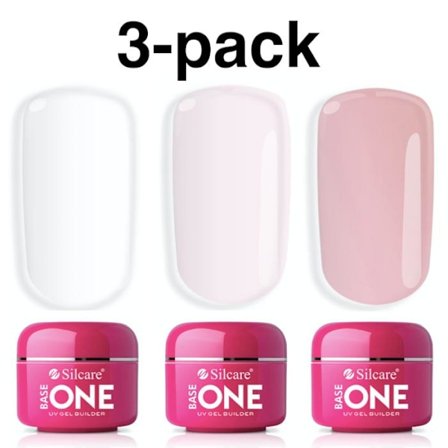 3-pack Base one - Builder - Clear, Pink, Cover 45g UV gel