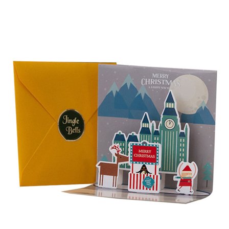 3D til pop-up julehilsenskort Håndlavede julemands julemandspostkort G