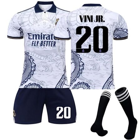 22-23 Real Madrid Fotbollströja Kit Fotbollsuniformer Set Barn VIVI JR. 20 L