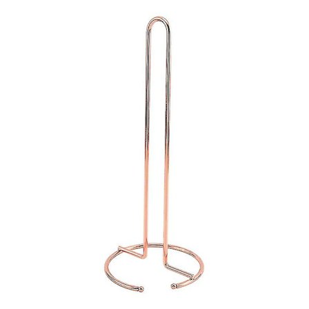 Rustfrit gulvstående toiletrulleholder med metalbelægning (33 x 12,8 cm) til køkken, toilet, badeværelse (rose gold)