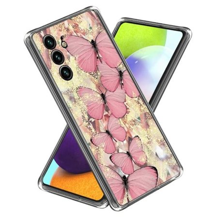Deco Samsung Galaxy M14 Etui - Lyserøde Sommerfugle