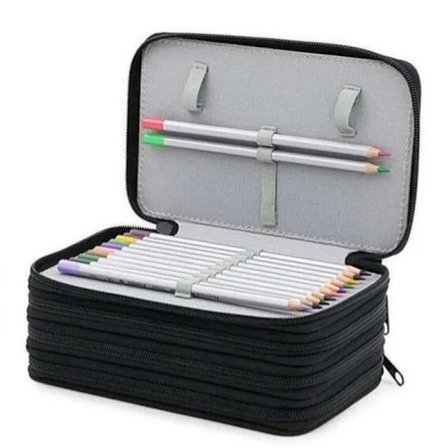 72 hullers penalhus med rum - Multifunktionelt penalhus, stor kapacitet, let at organisere, let og holdbart, velegnet til studerende og kunst