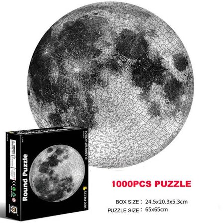 65CM Runt pussel 1000 bitar Kid 3D Earth Moon Constellation Rainbow Paper Montera pusselspel Utbildningsleksak för vuxen