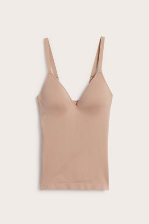 Kappahl | Seamless singlet med innebygd BH Brun M | Brun