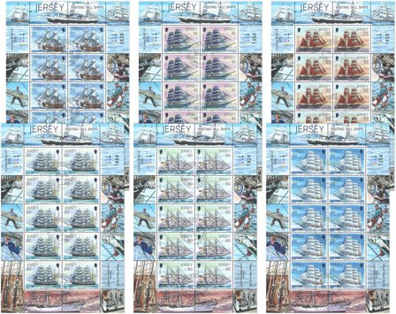 Jersey - Sæt af 6 stemplede miniark 'Skibe' 2013 2013