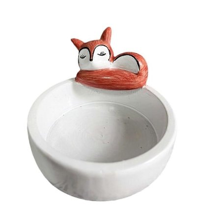 Nukkuva kettu -kynttilänjalka, kipsinen kynttilänjalka, söpö eläinaiheinen tuoksukynttilänjalka kodin sisustukseen, eläinten ystäville