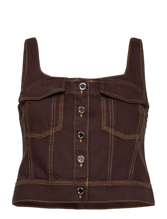 STINE GOYA | 2251 Denim, Cropped Denim Bustier | L