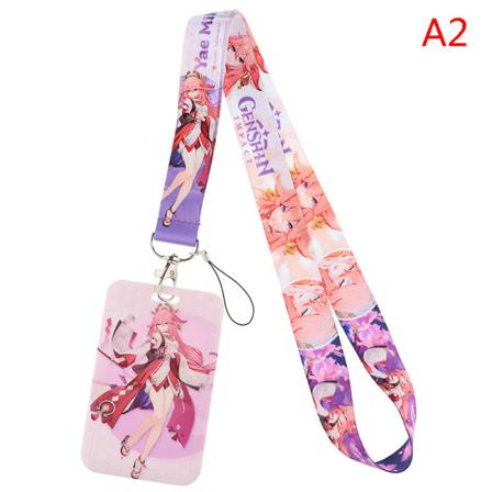 Genshin Lanyards Nyckelring Badge Holder Id Kreditkort Hängrep