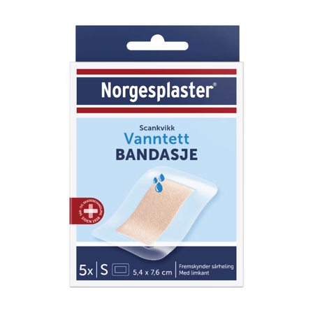 Norgesplaster Scankvikk vanntett bandasje, 5.4 cm x 7.6 cm, 5 stk.