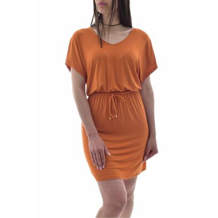 Emporio Armani Short dress V -neck stretch , Oranje , Dames , Maat: S Casual jurken