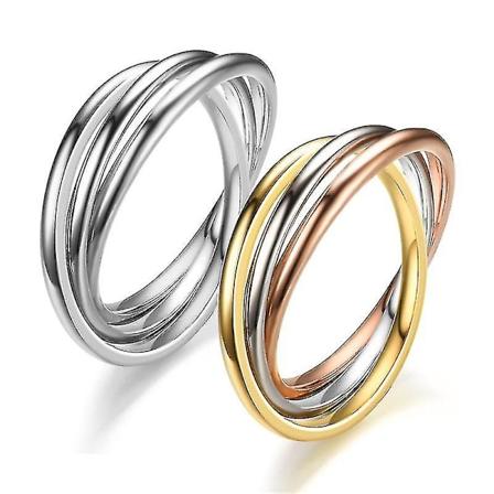 Rostfritt stål ring trippel sammanlänkad rullande ring storlek 12