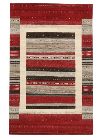 Gabbeh Loribaft Rug 192X301 Dark Red/Beige Wool, India